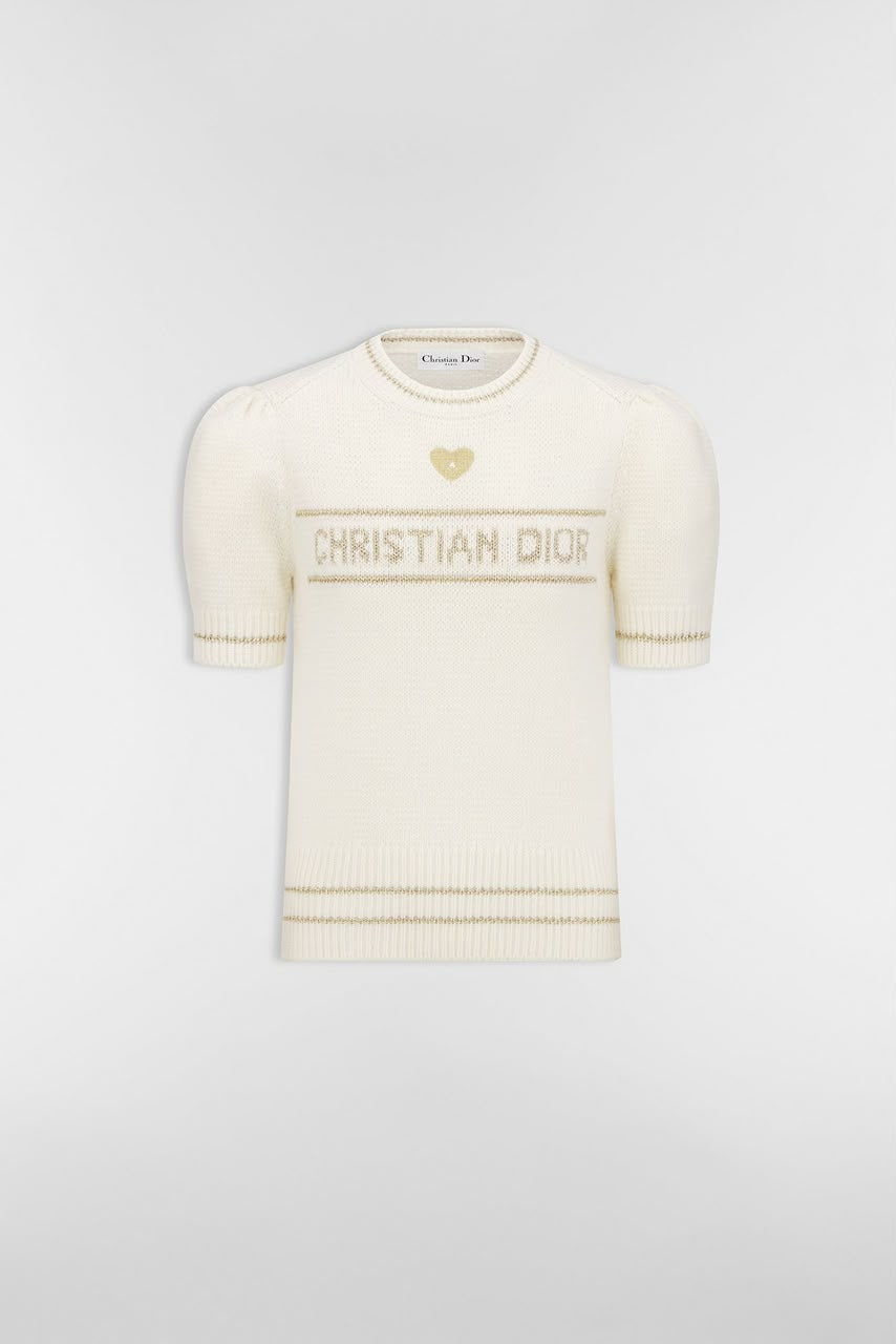 Dior Ivory Short-Sleeve Knit Top
