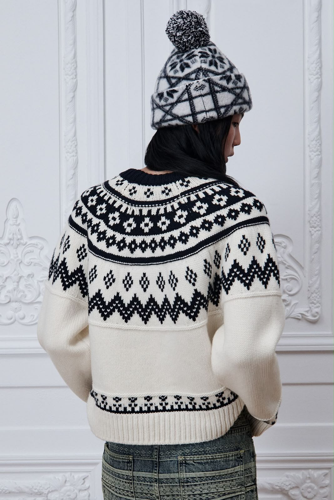 Dior Ivory Patterned Knit Sweater