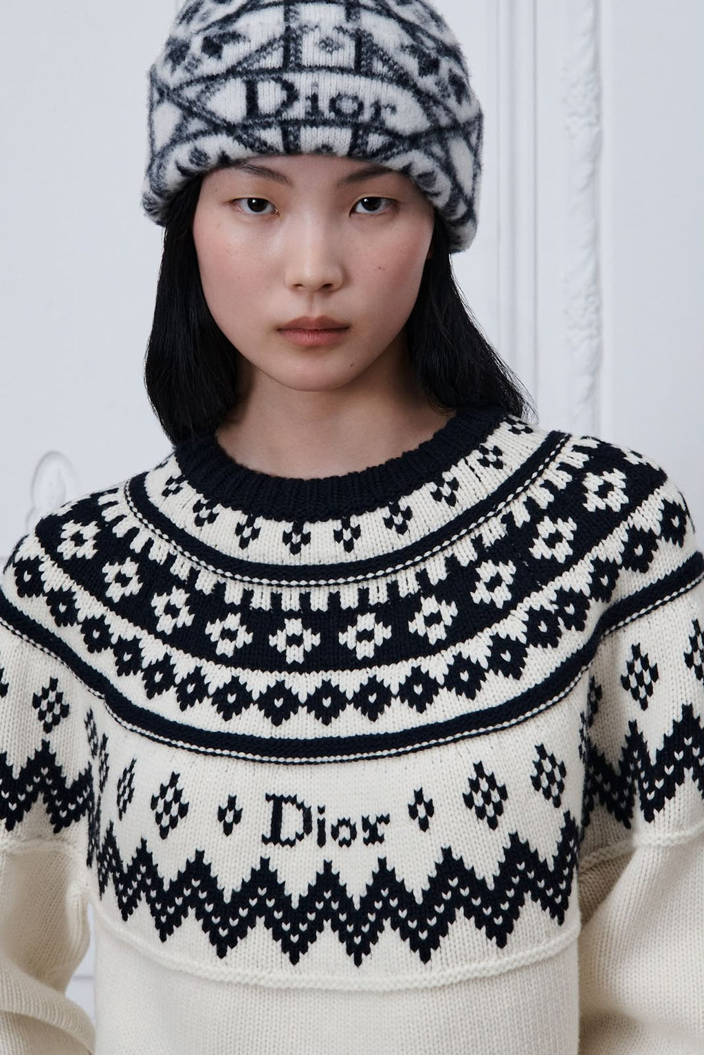 Dior Ivory Patterned Knit Sweater