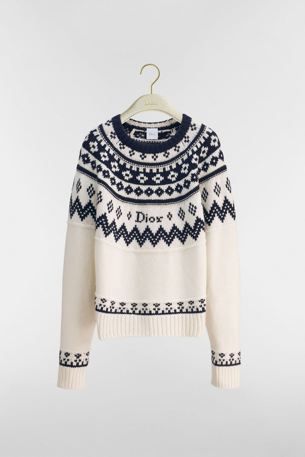 Dior Ivory Patterned Knit Sweater