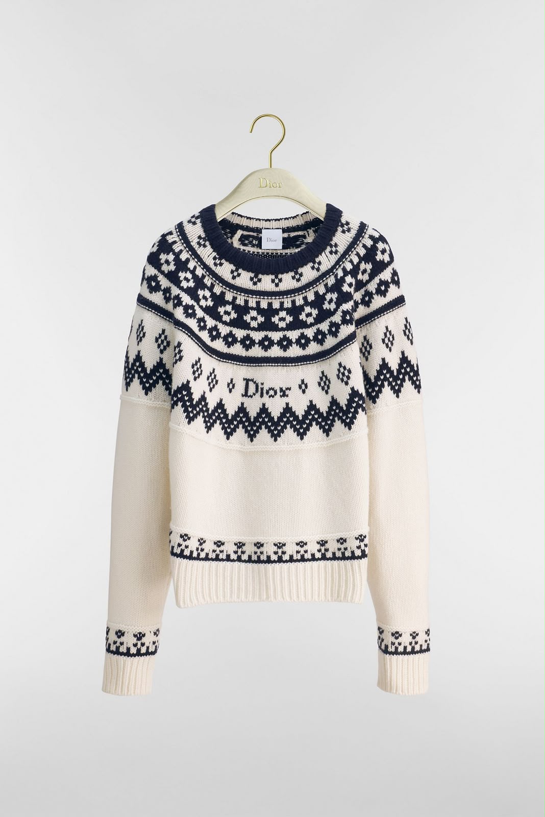 Dior Ivory Patterned Knit Sweater