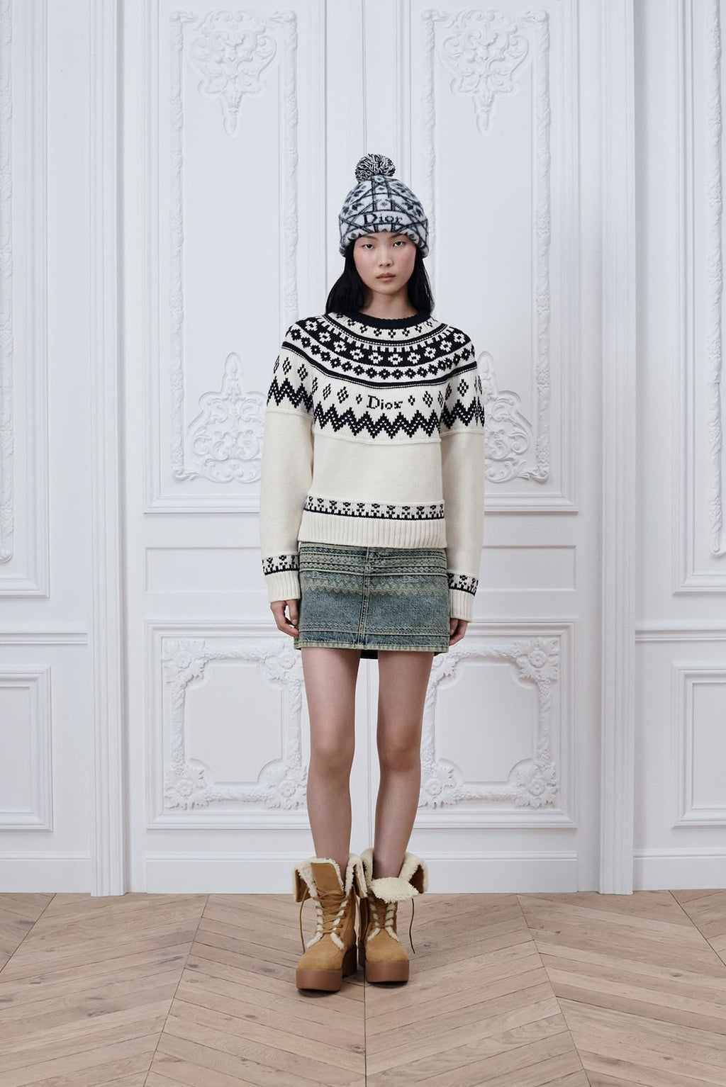 Dior Ivory Patterned Knit Sweater