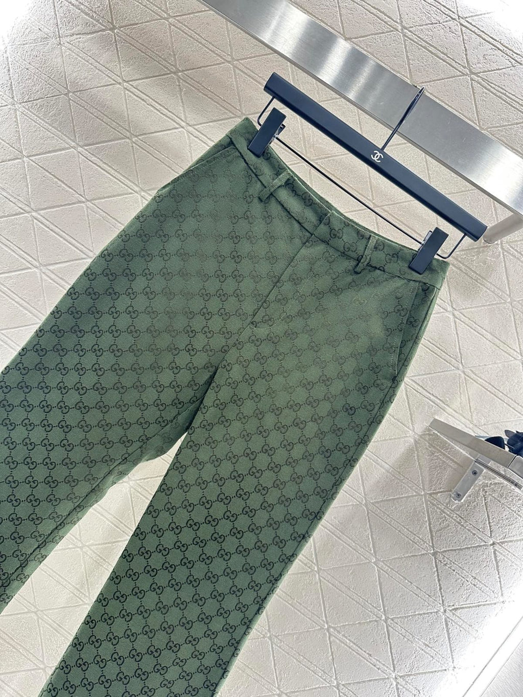 Gucci Green Monogram Trousers