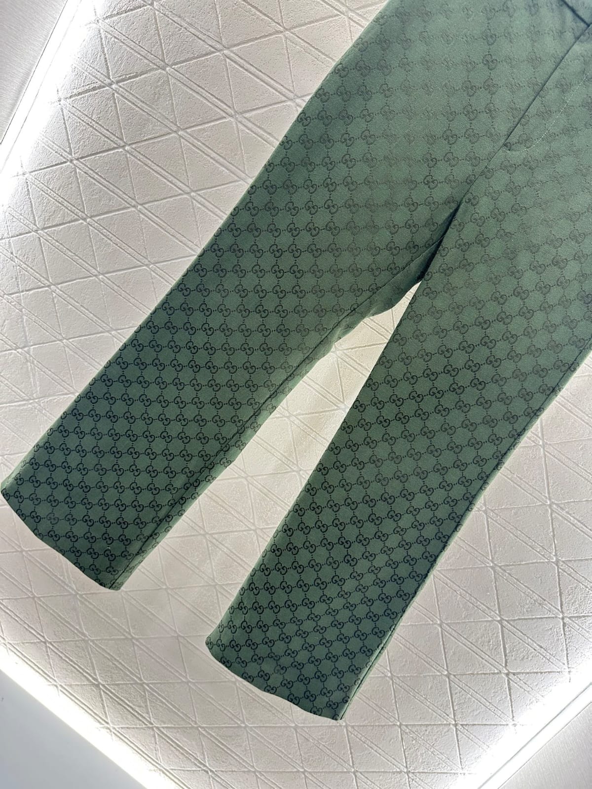 Gucci Green Monogram Trousers