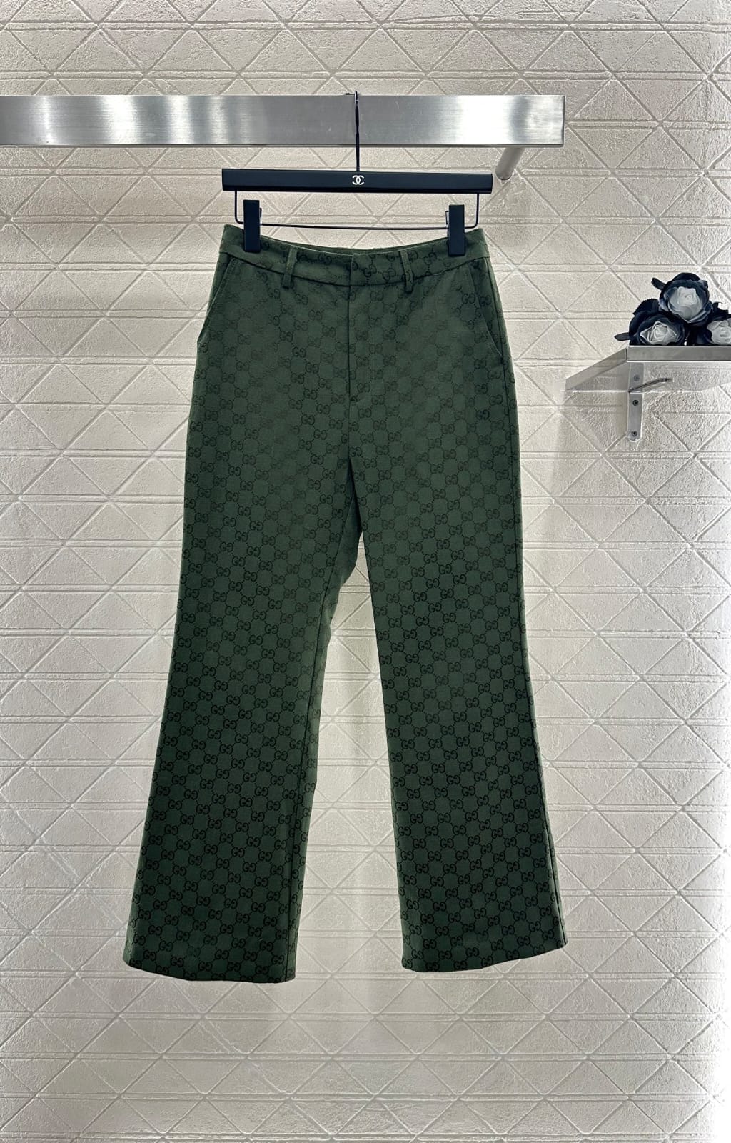 Gucci Green Monogram Trousers