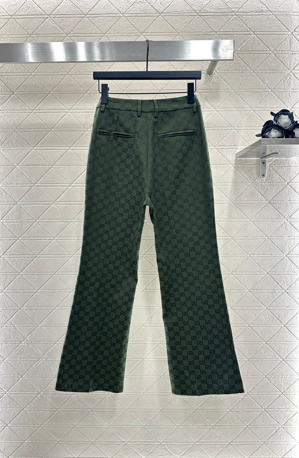 Gucci Green Monogram Trousers