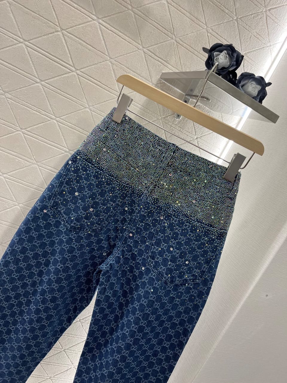 Gucci Embellished Monogram Jeans