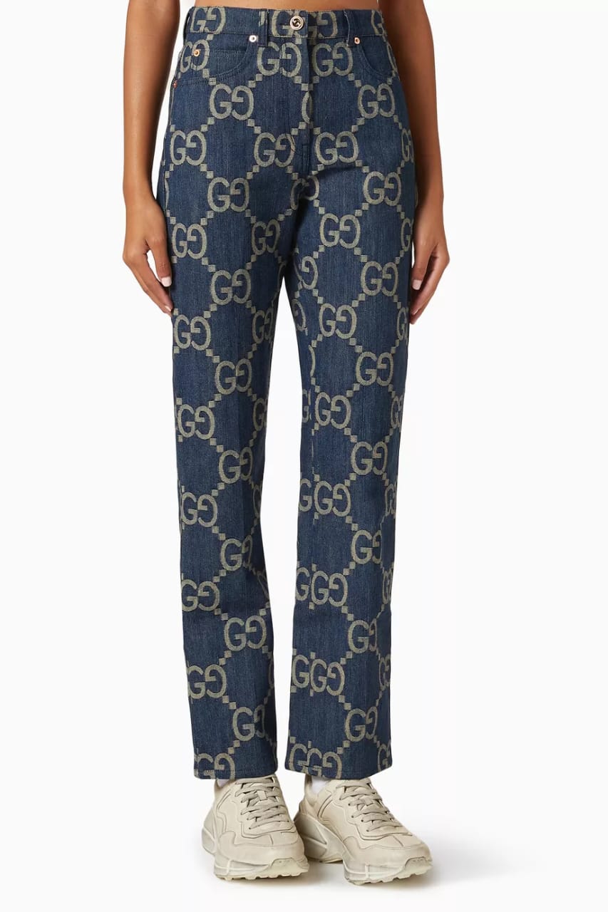 Gucci Blue Monogram Jeans