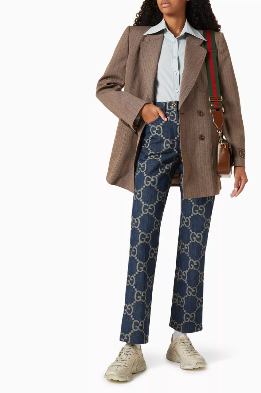 Gucci Blue Monogram Jeans