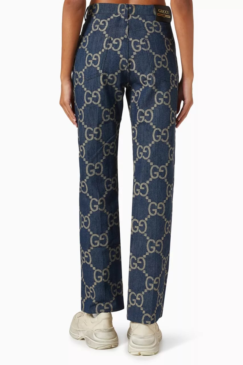 Gucci Blue Monogram Jeans