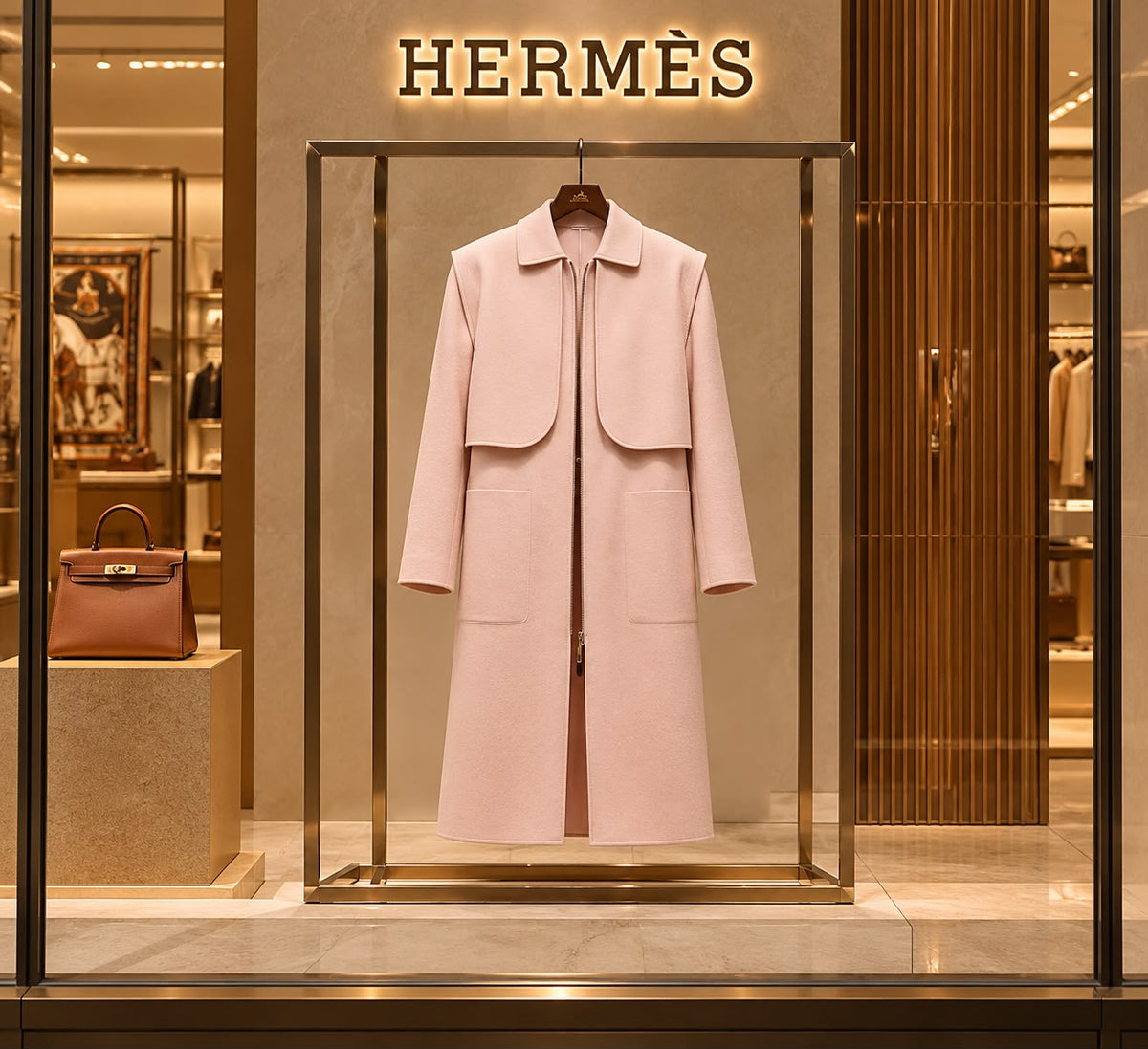 Hermès Zip-Front Long Coat