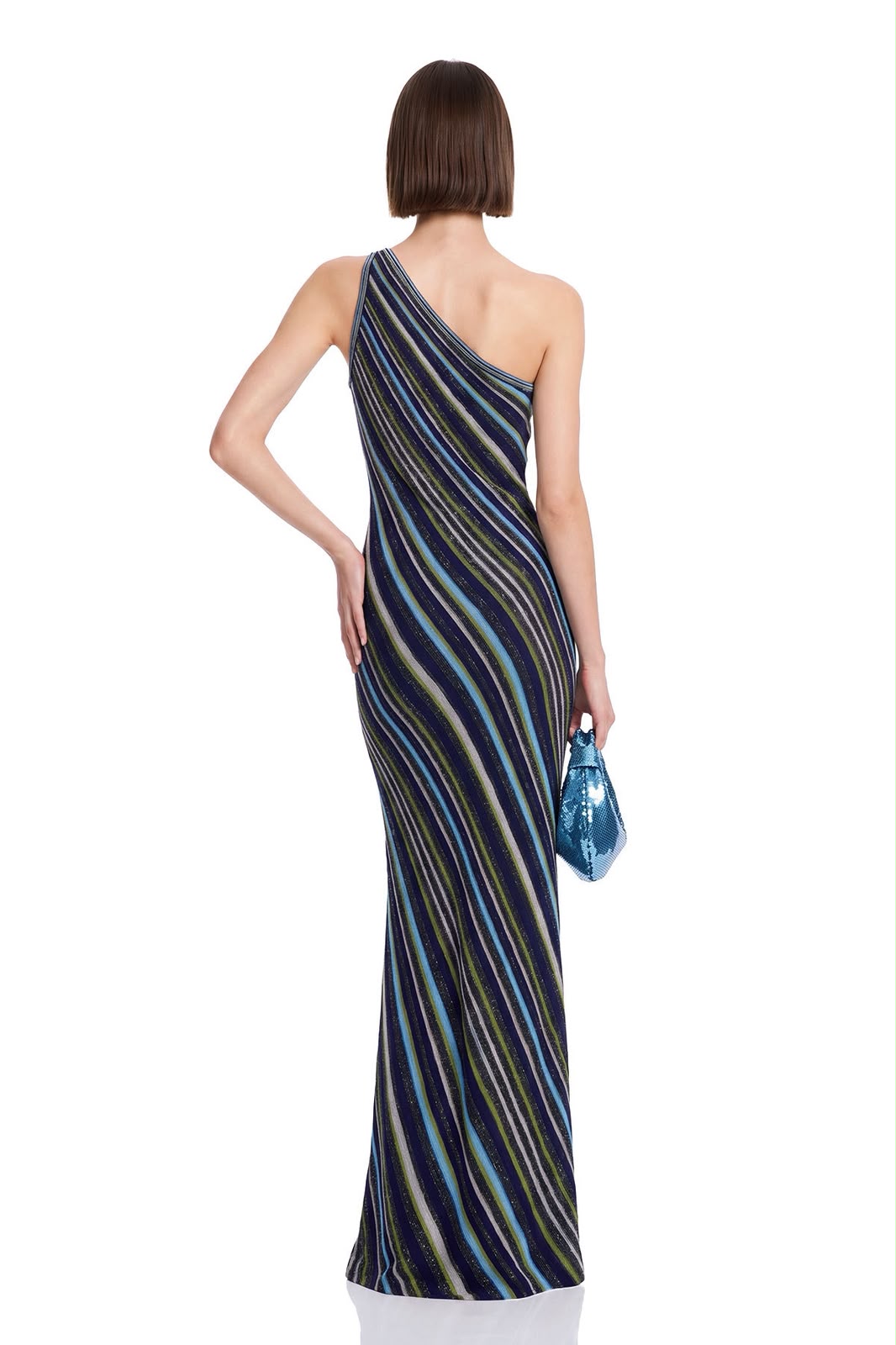 Missoni One-Shoulder Striped Maxi Dress