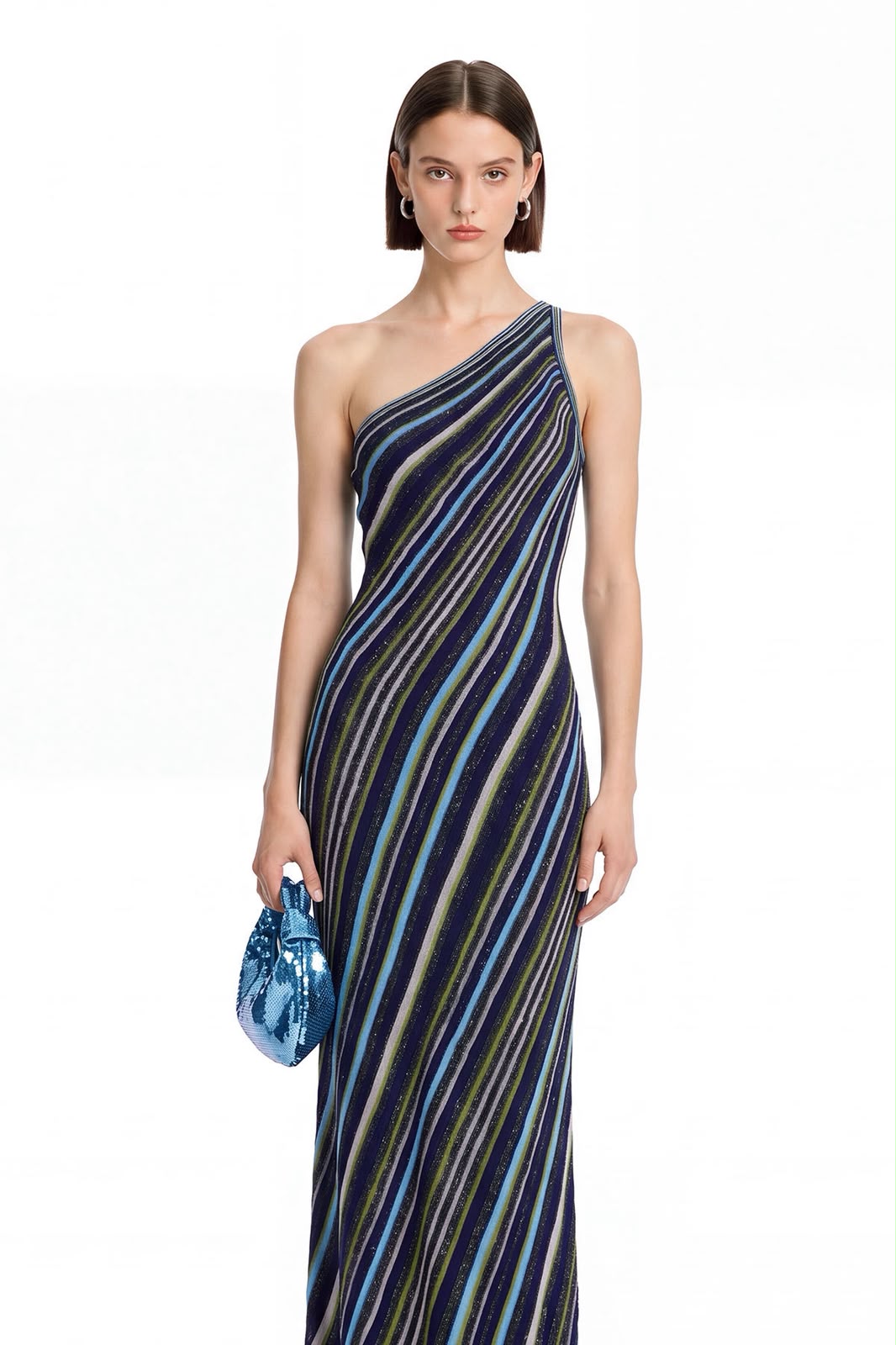 Missoni One-Shoulder Striped Maxi Dress
