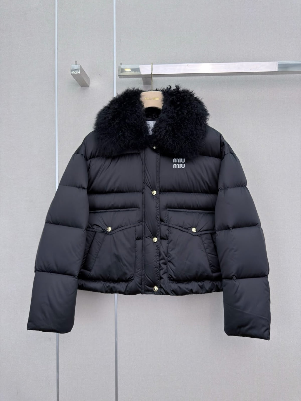 Miu Miu Textured Collar Puffer Jacket