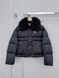 Miu Miu Textured Collar Puffer Jacket