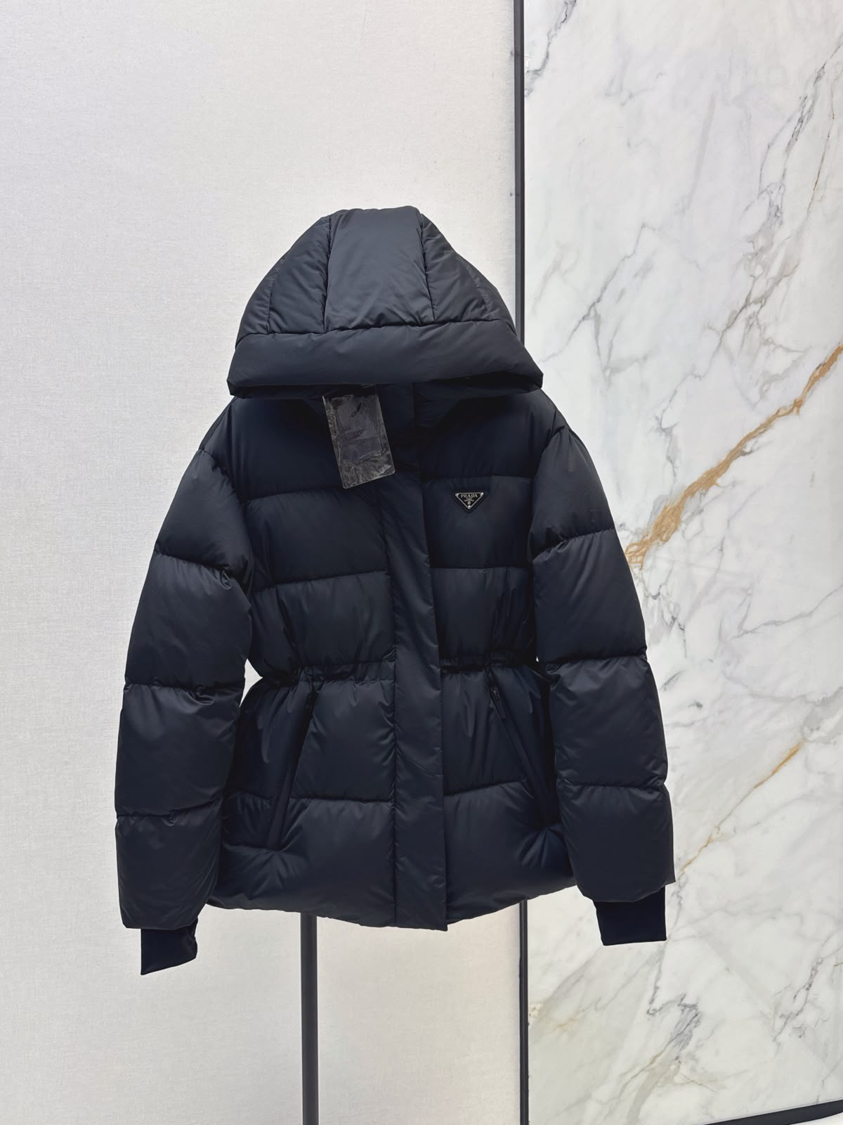 Prada Black Hooded Puffer Jacket