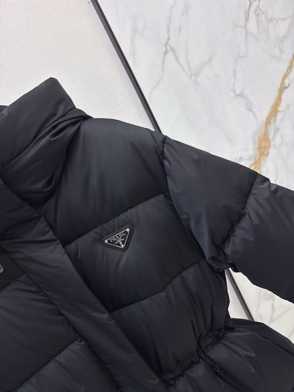 Prada Black Hooded Puffer Jacket