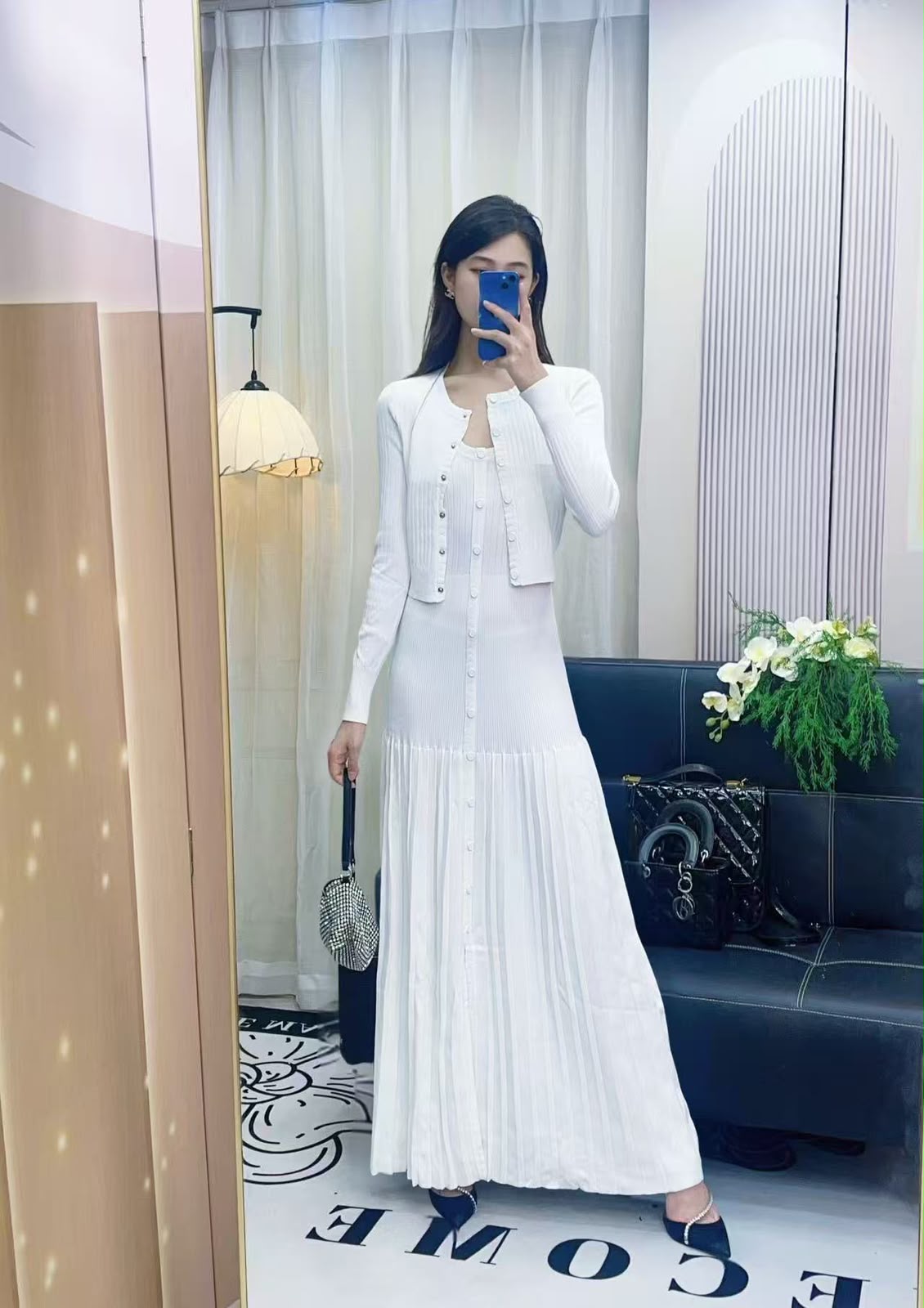Sandro Dress and Cardigan Set