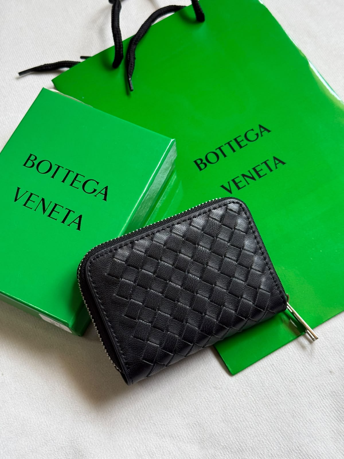 Bottega Woven Zip Wallet