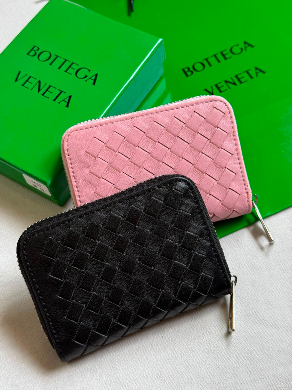 Bottega Woven Zip Wallet