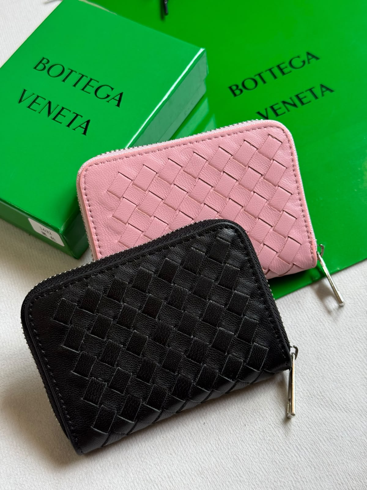 Bottega Woven Zip Wallet
