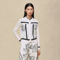 HERMES Black Drawing-Print Cardigan