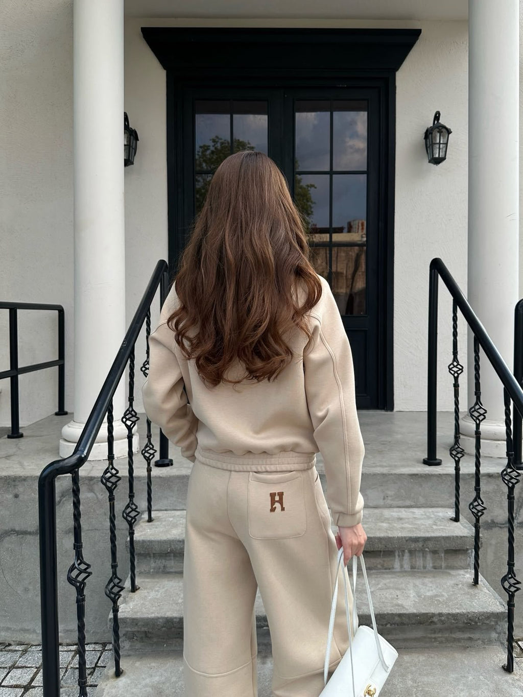 HERMES Pocket Zip Jacket and Wide-Leg Trousers Set