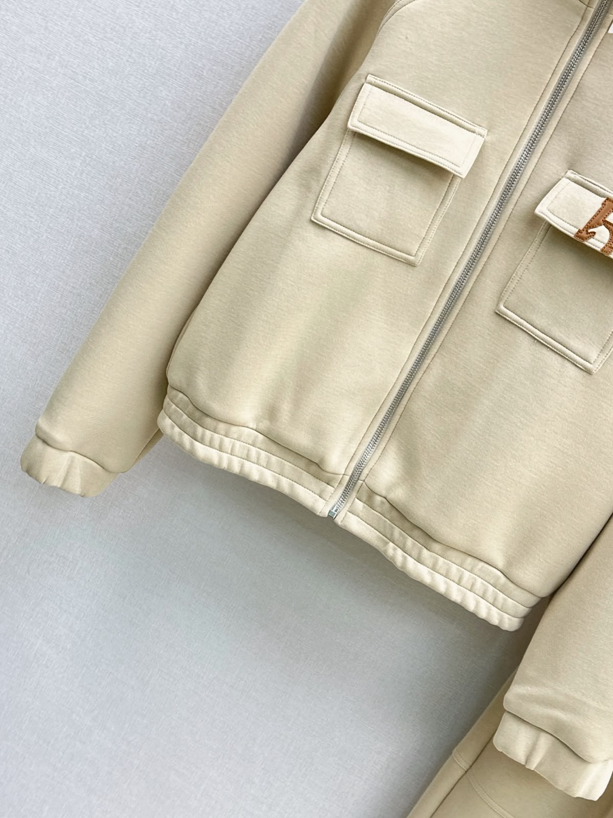 HERMES Pocket Zip Jacket and Wide-Leg Trousers Set