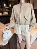 LV Cropped Stand-Collar Jacket