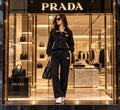 Prada Gold-Detail Zip Jacket and Wide-Leg Trousers Set