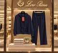 Loro Piana Front-Pocket Zip Hoodie and Wide-Leg Trousers Set