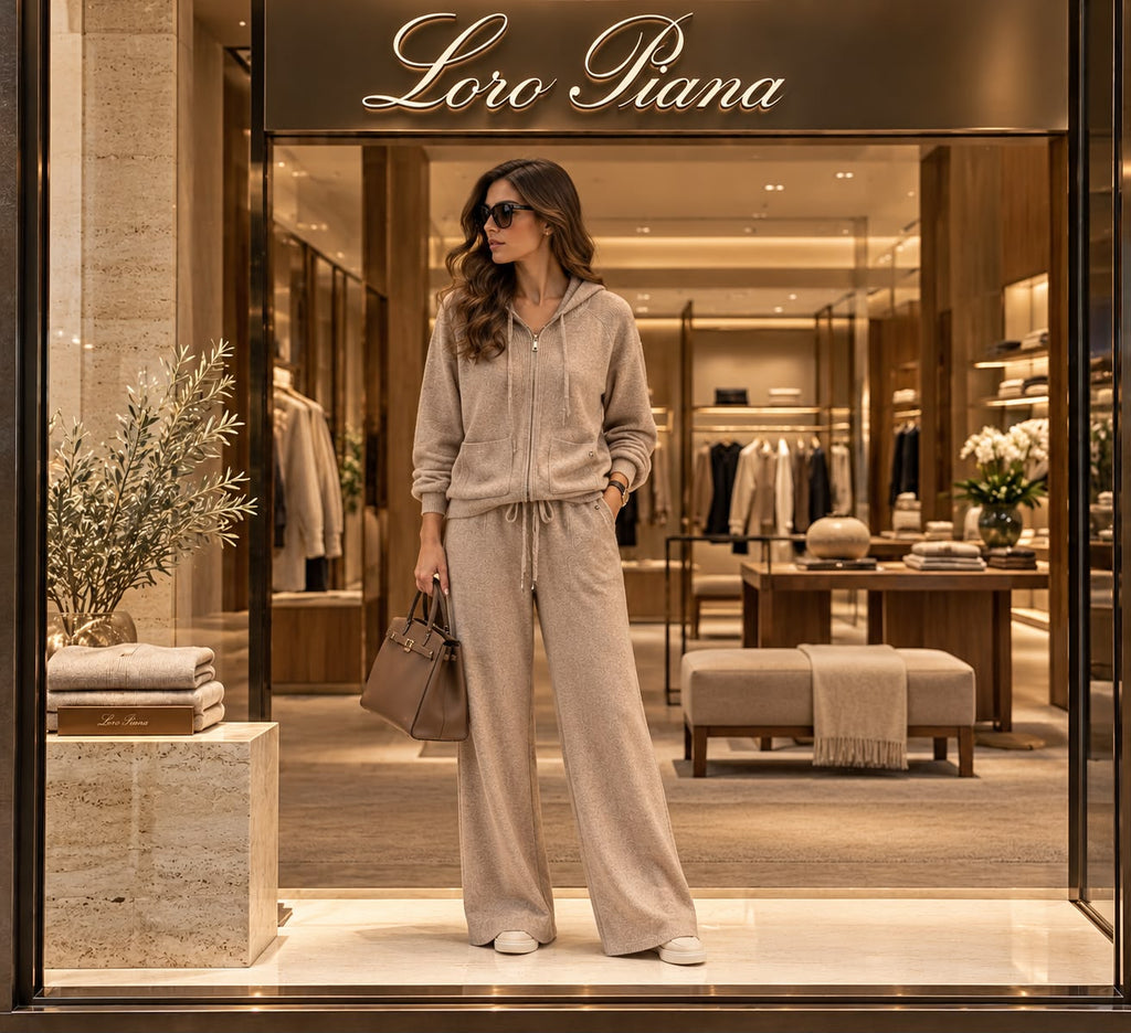 Loro Piana Separate-Pocket Zip Hoodie and Wide-Leg Trousers Set