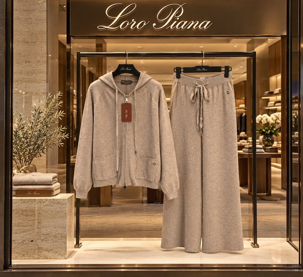 Loro Piana Separate-Pocket Zip Hoodie and Wide-Leg Trousers Set