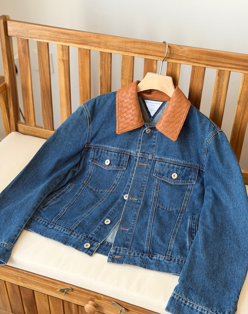 Bottega Woven-Collar Denim Jacket