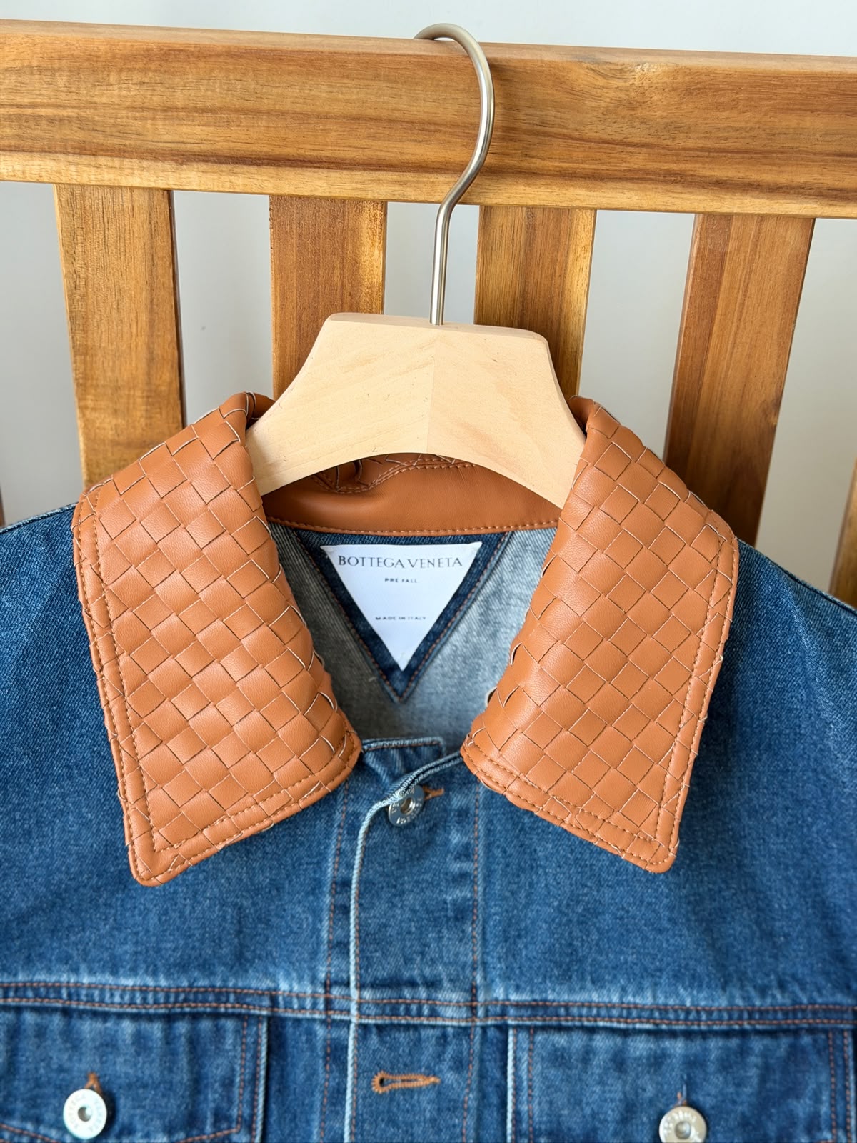 Bottega Woven-Collar Denim Jacket