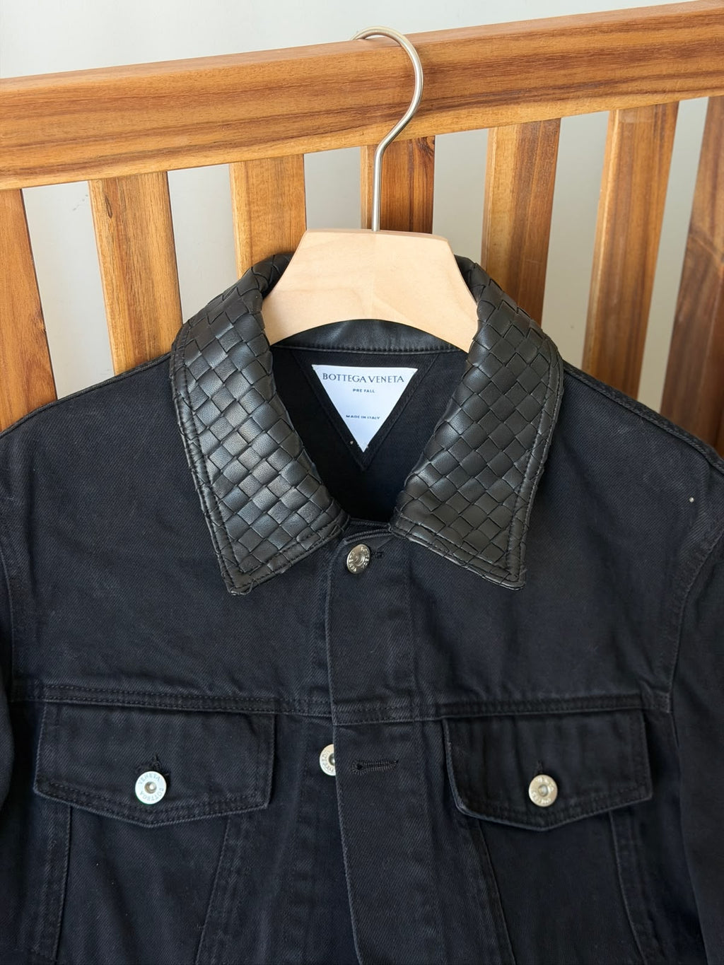Bottega Woven-Collar Denim Jacket