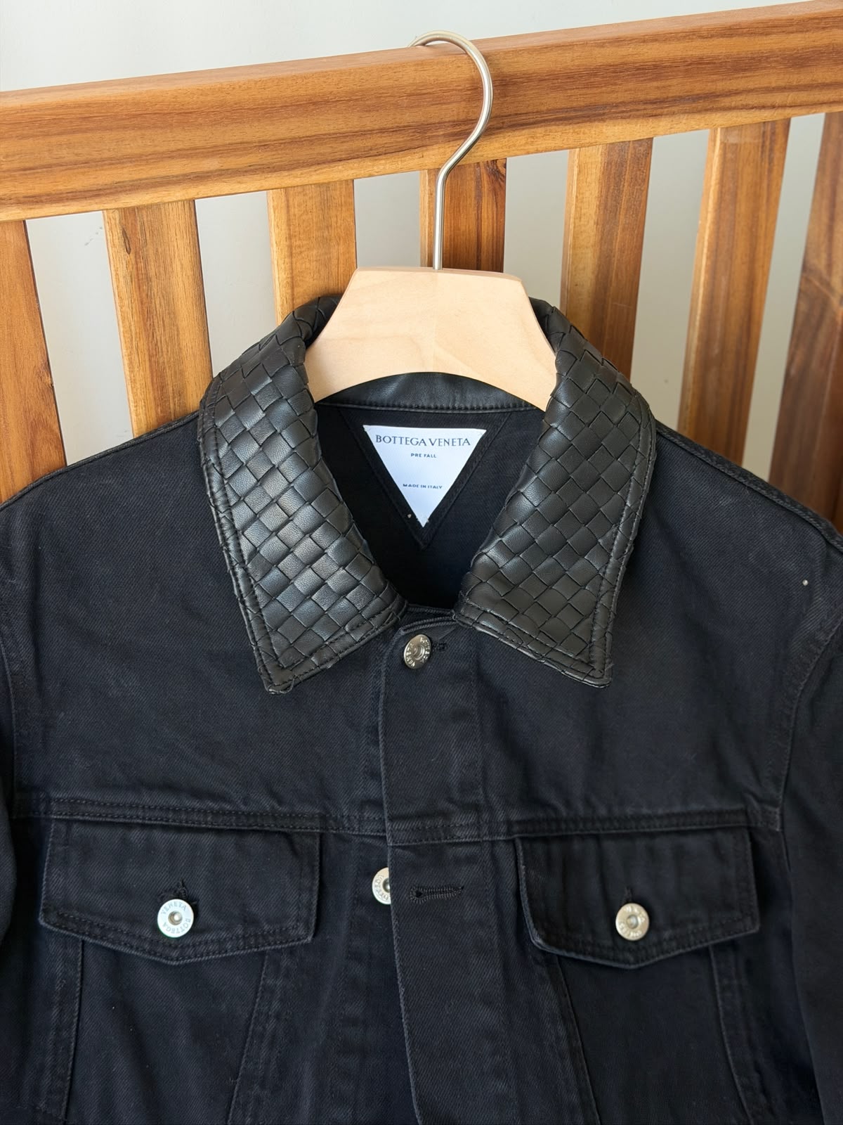 Bottega Woven-Collar Denim Jacket