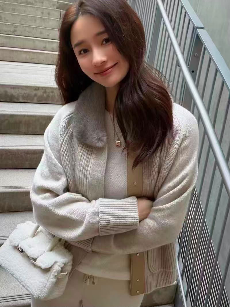 Loro Piana Fur-Collar Knit Jacket