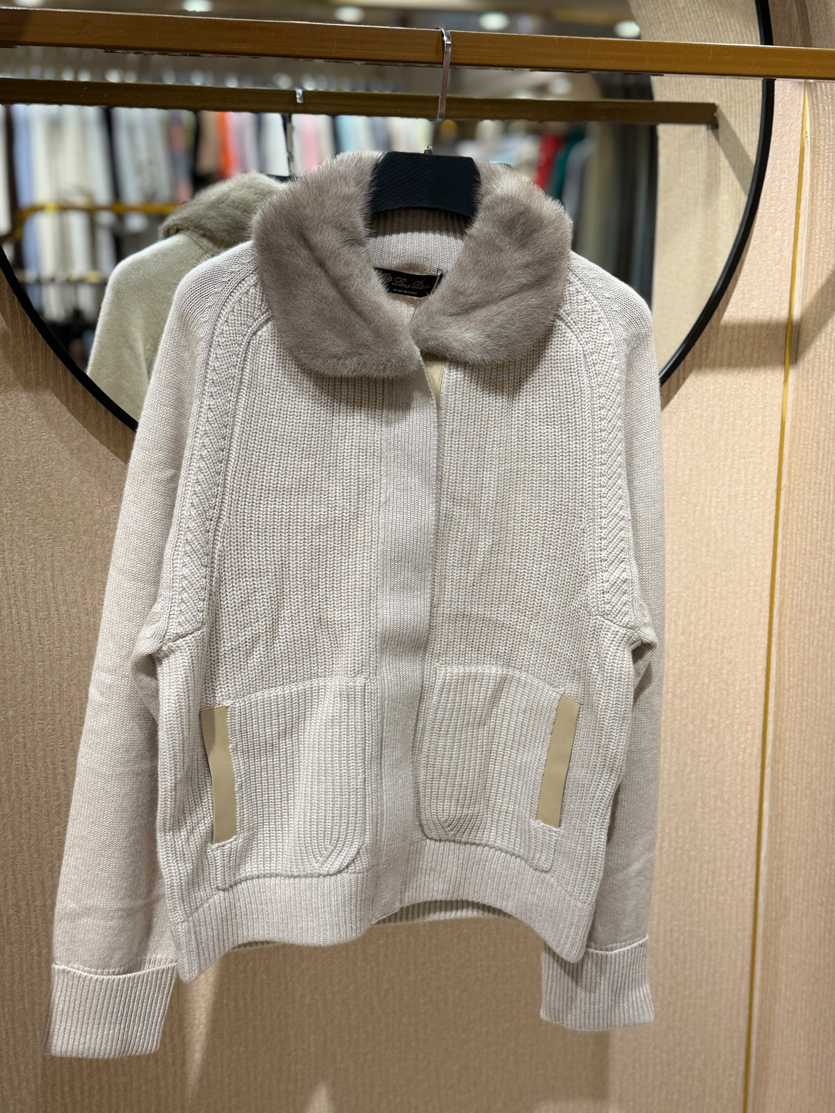 Loro Piana Fur-Collar Knit Jacket
