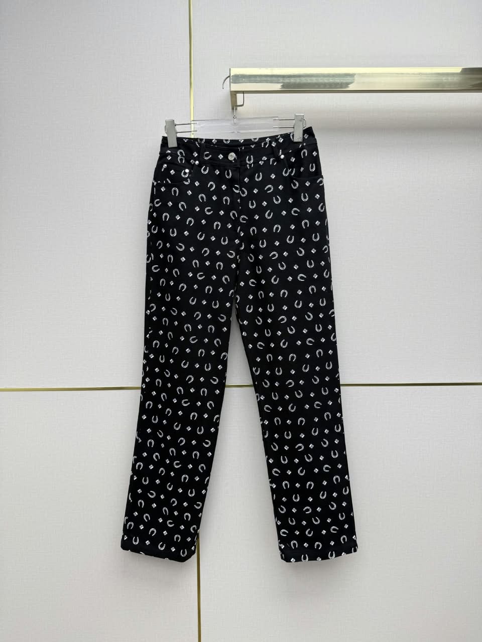 HERMES Horseshoe-Print Jacket and Trousers Set