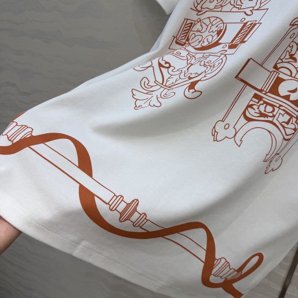 HERMES Model 27 Ornamental Graphic T-Shirt