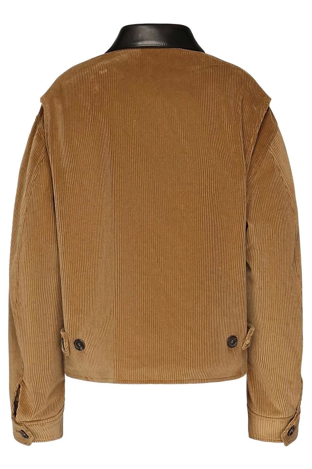 Miu Miu Contrast-Collar Corduroy-Effect Zip Jacket