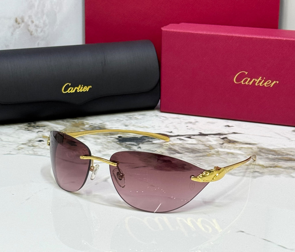 Cartier Rimless Cat-Eye Sunglasses