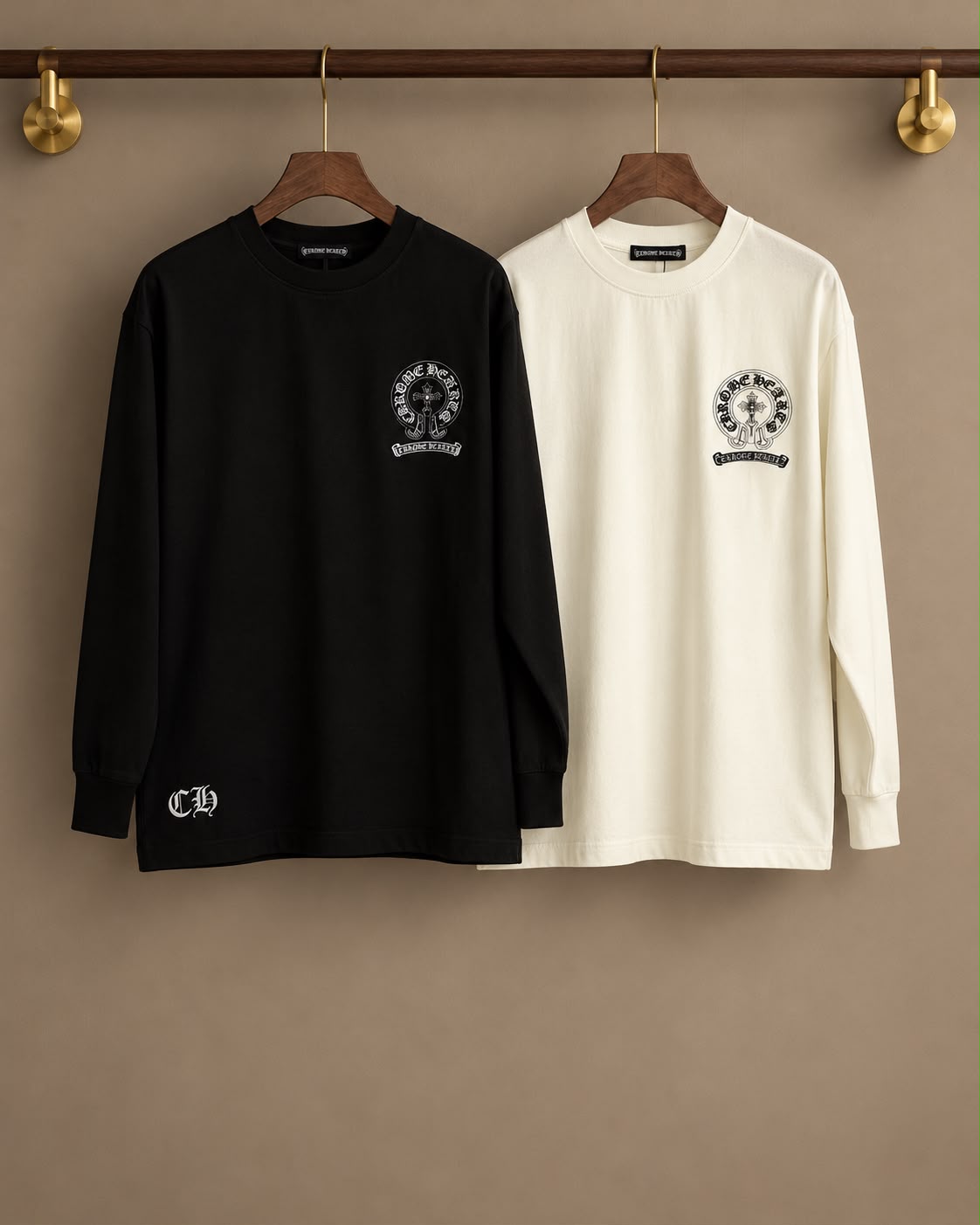 Chrome Graphic Long-Sleeve Crewneck T-Shirt