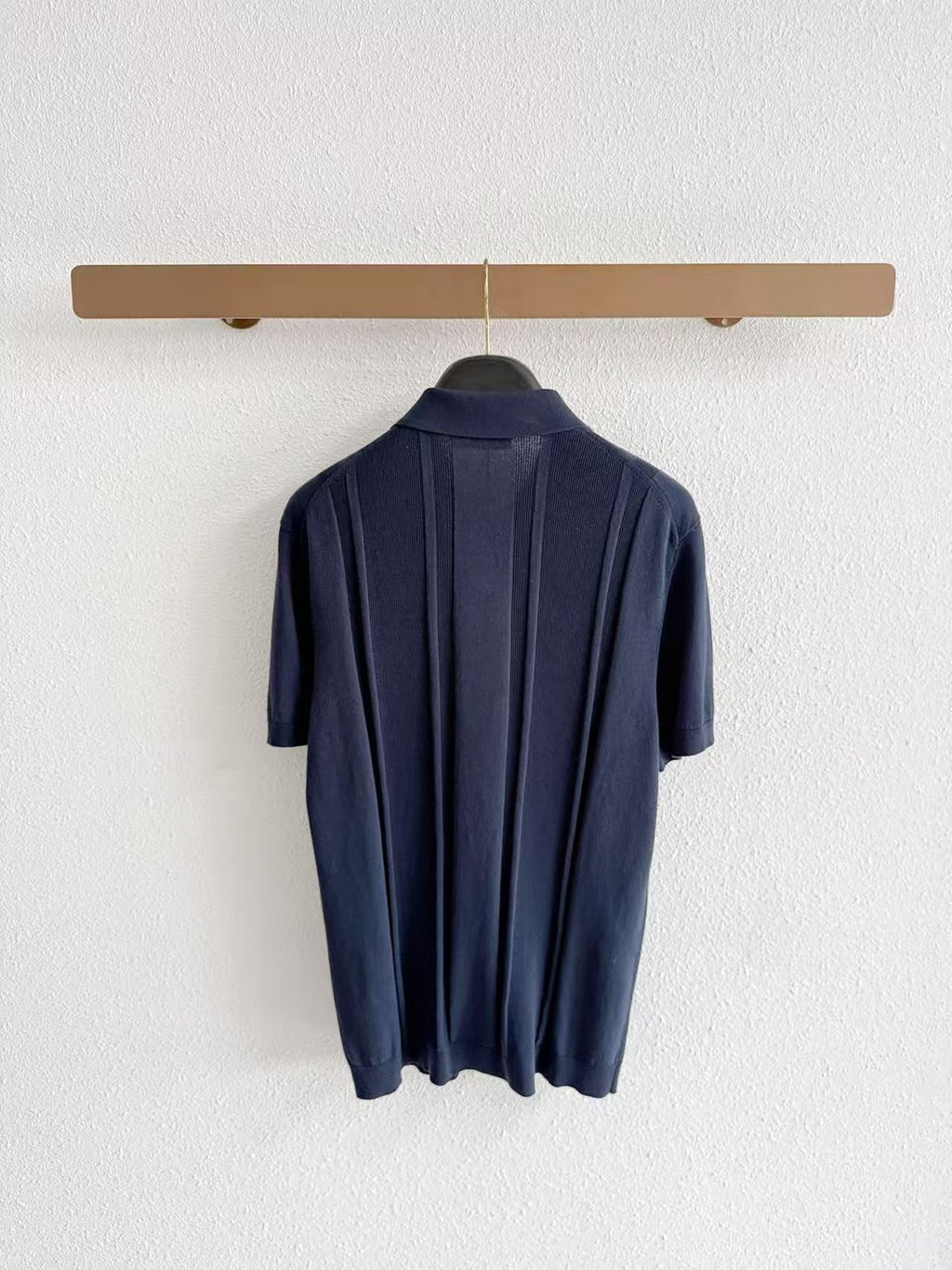 Loro Piana Vertical-Stripe Short-Sleeve Polo Shirt
