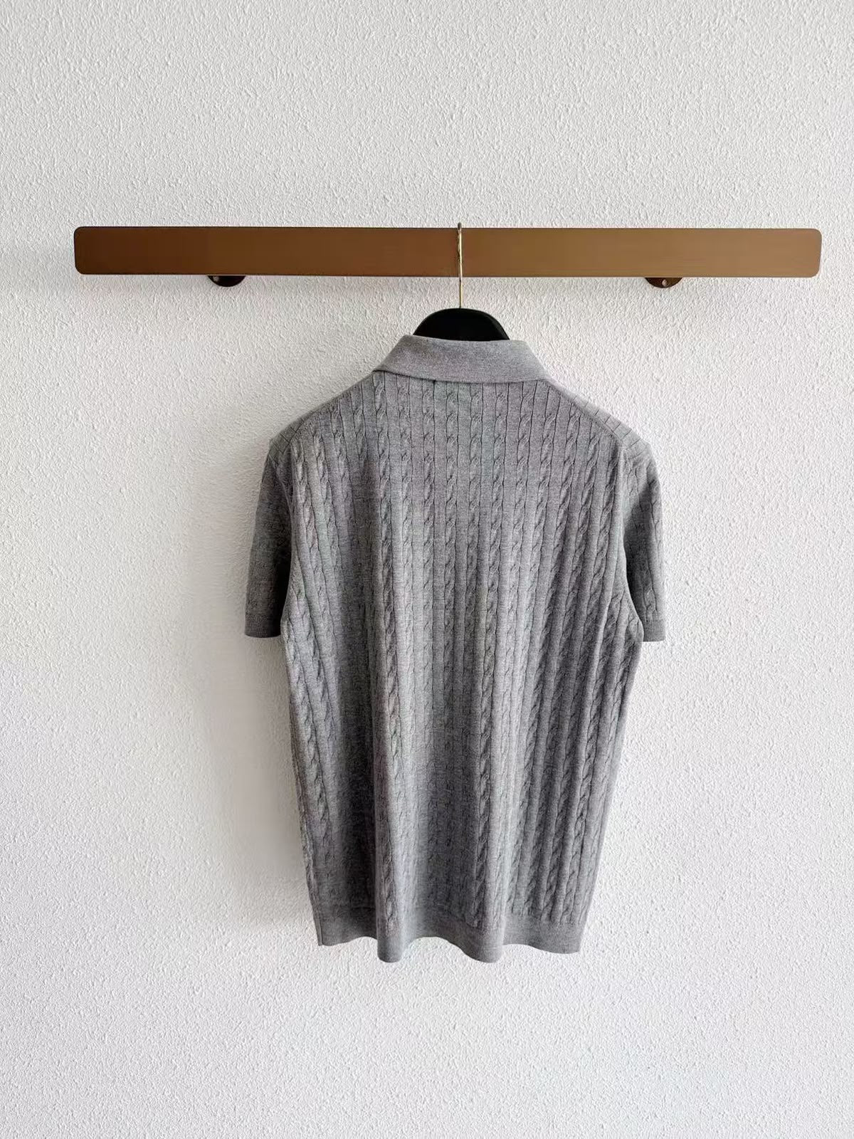 Brunello Cucinelli Cable-Knit Short-Sleeve Polo Shirt