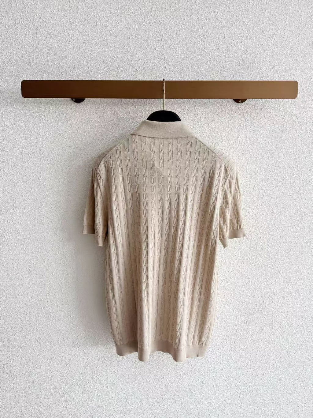 Brunello Cucinelli Cable-Knit Short-Sleeve Polo Shirt