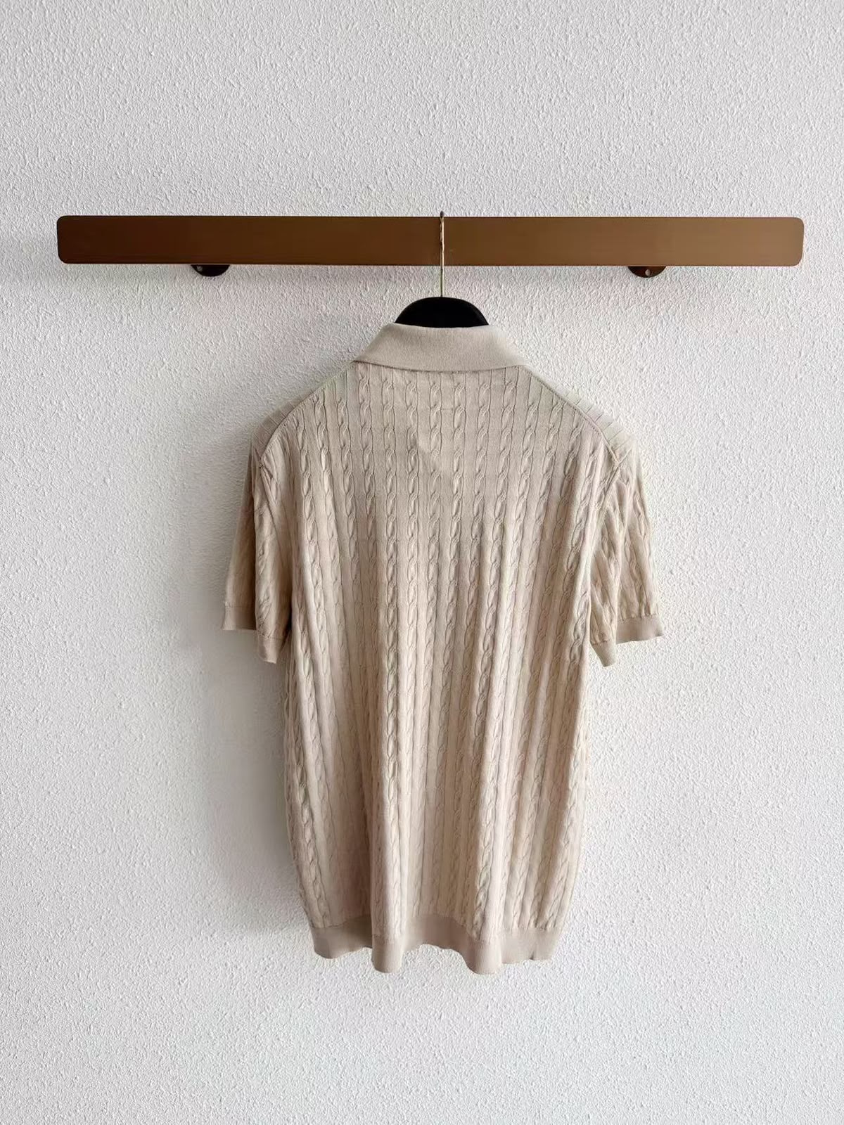 Brunello Cucinelli Cable-Knit Short-Sleeve Polo Shirt