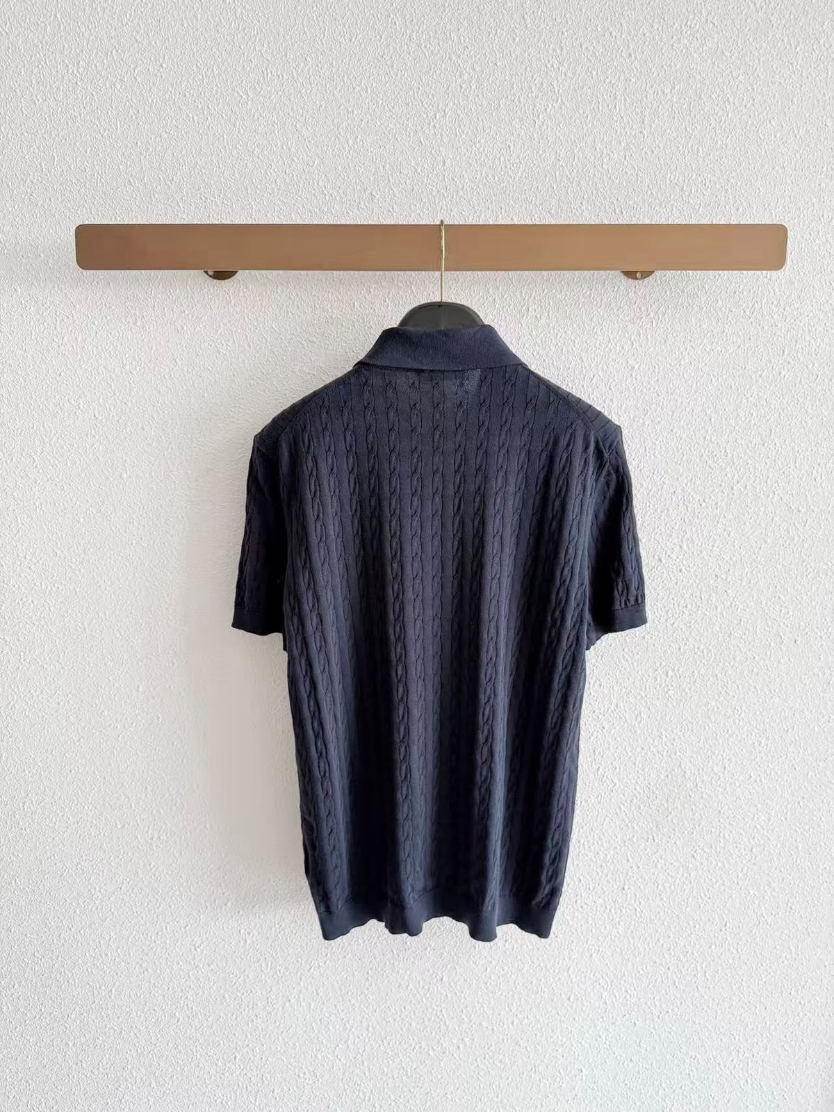 Brunello Cucinelli Cable-Knit Short-Sleeve Polo Shirt