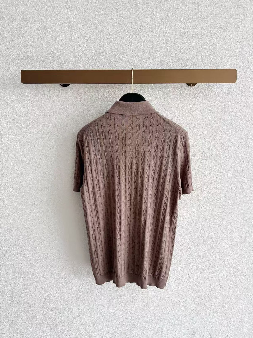 Brunello Cucinelli Cable-Knit Short-Sleeve Polo Shirt